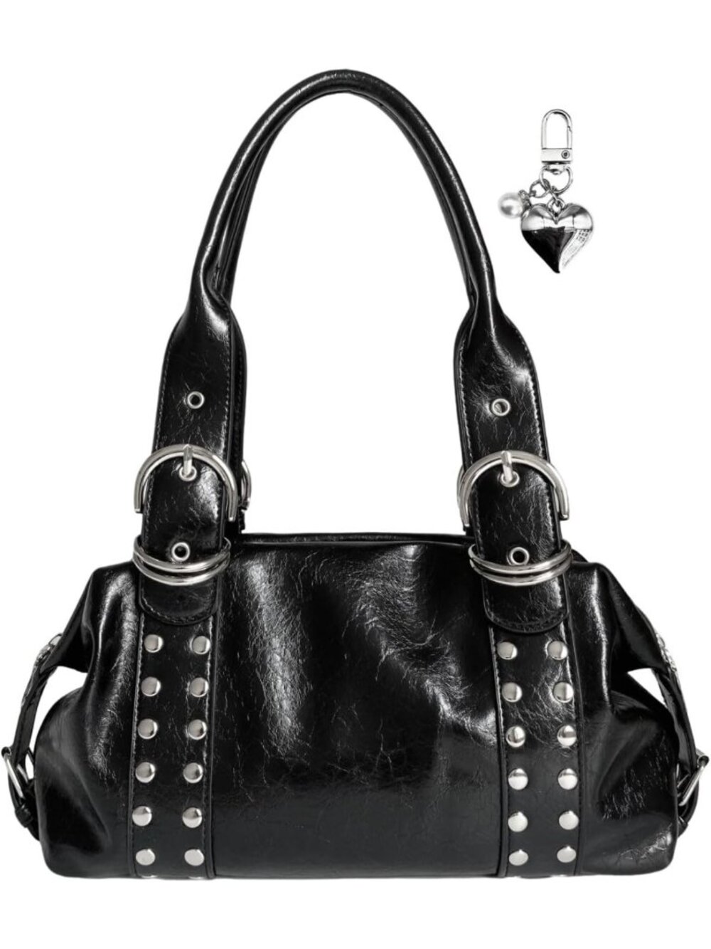 Y2K Studded Leather Shoulder Bag | Punk Grunge Handbag | 2000s Style Purse